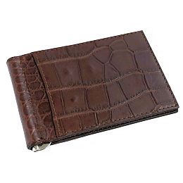 Зажим для денег из кожи крокодила Ekzotic Leather Коричневый (cc02_1)