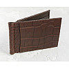 Зажим для денег из кожи крокодила Ekzotic Leather Коричневый (cc02_1)