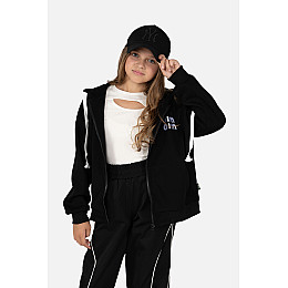 Толстовка для девочки Feng Shuo Da 128 см Черный ЦБ-00243752 (SKT000969374)