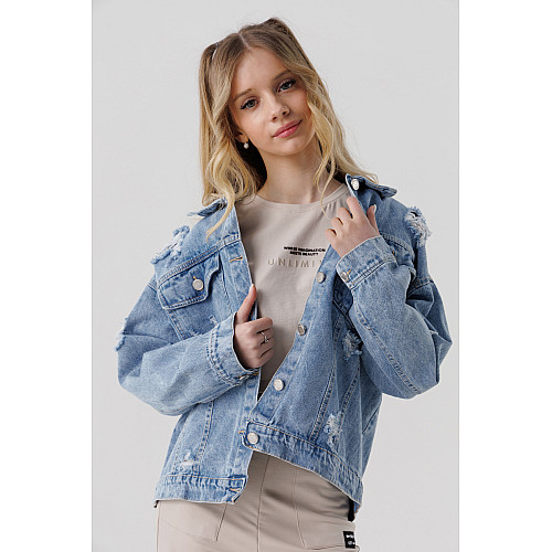 Куртка джинсовая для девочки Brands MK6096 116 см Голубой (2000990395603)