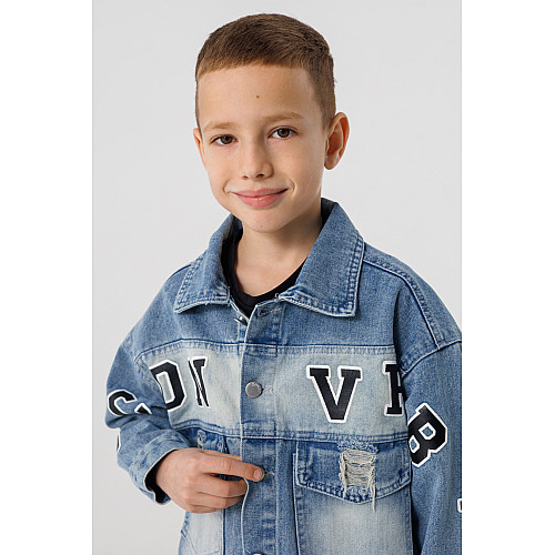 Куртка джинсова для хлопчика No Brand 6802 164 см Синя (2000990306920)