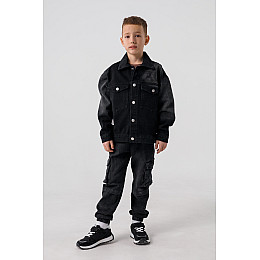 Куртка джинсова для хлопчика No Brand 6819 134 см Чорний (2000990306777)
