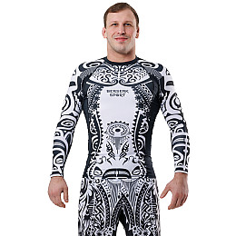 Рашгард Berserk Sport Полінезійська маска з довгим рукавом L чорний (021947)