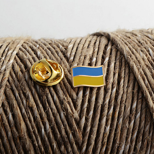 Значок Dobroznak Флаг Украины мини Желто-голубой 7х11 мм (3605)