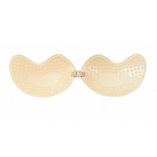 Бюстгальтер-невидимка Lesko Fly Bra G00D88 D з ефектом Рush Up Бежевий (12352-76122)