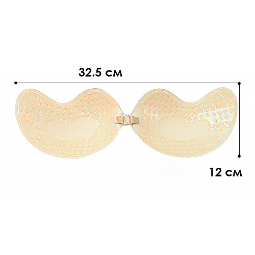 Бюстгальтер-невидимка Lesko Fly Bra G00D88 D з ефектом Рush Up Бежевий (12352-76122)