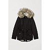 Парка женская H&M 65012283 34 Черный (2030000226856)