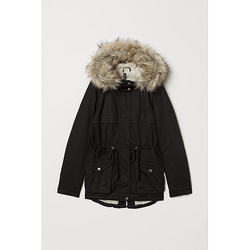 Парка женская H&M 65012283 34 Черный (2030000226856)
