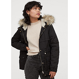 Парка жіноча H&M 65012283 34 Чорний (2030000226856)