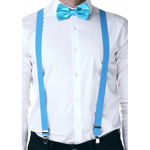 Подтяжки чоловічі для штанів Martom 100х2,5 см Голубий (BQ6A blue)