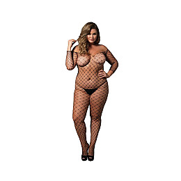 Бодистокинг Leg Avenue Off the shoulder bodystocking Black Queen Size SX1085