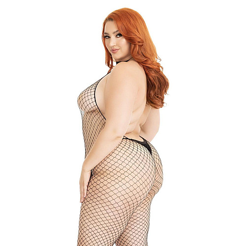 Бодистокинг Leg Avenue Racer neck bodystocking Black Queen Size SX1086