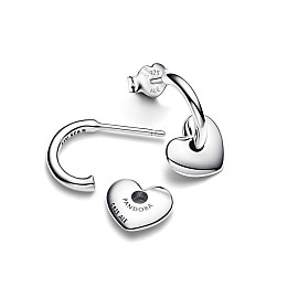 Серебряные серьги No Brand открытые хупы с сердцами 293460C00