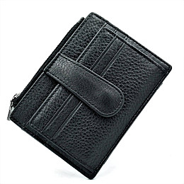 Мужская кожаная визитница H.T.Leather Чёрная (168-11В)