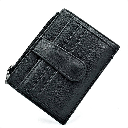 Мужская кожаная визитница H.T.Leather Чёрная (168-11В)