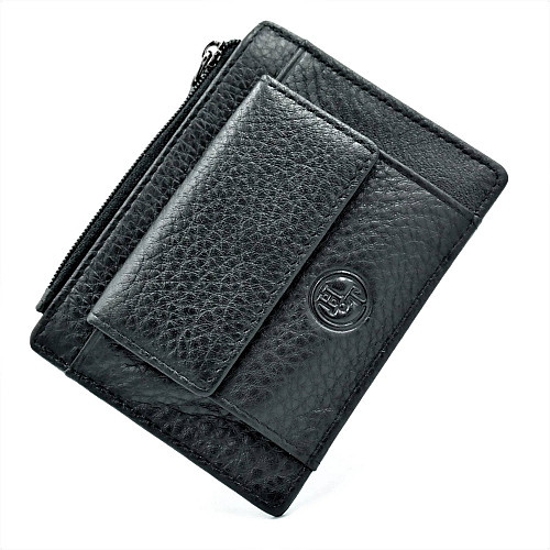 Мужская кожаная визитница H.T.Leather Чёрная (168-11В)
