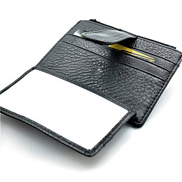 Мужская кожаная визитница H.T.Leather Чёрная (168-11В)