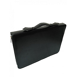Папка портфель для документів шкіряна Дорожка Чорна (7112)