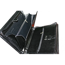 Папка портфель для документів шкіряна Дорожка Чорна (7112)