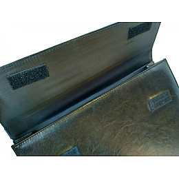 Папка портфель для документів шкіряна Дорожка Чорна (7113)