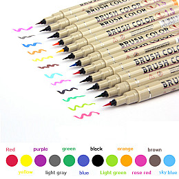 Набор ручек-кисточек  Superior (BrushPen)  12 цветов