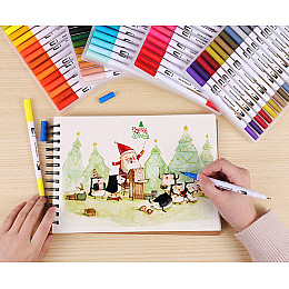 Набор двусторонних маркеров Worison FineLiner / Brush Markers Pens 60 цветов (WN-002/60)