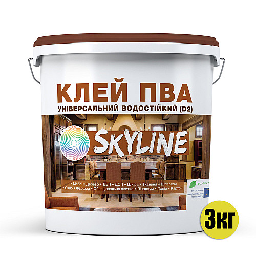 ПВА Клей универсальный водостойкий D2 SkyLine 3 кг