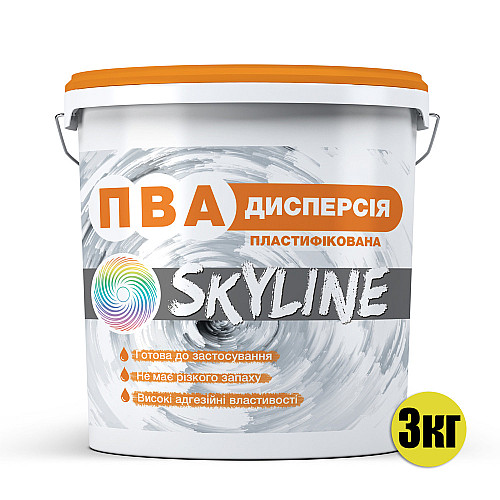 Дисперсия ПВА пластифицированная готовая к применению SkyLine 3 кг Белый