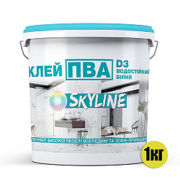 ПВА Клей міцний універсальний водостійкий D3 SkyLine 1 кг Білий