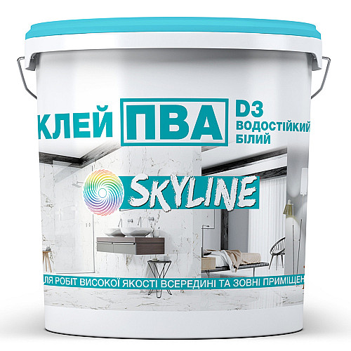 ПВА Клей прочный универсальный водостойкий D3 SkyLine 3 кг Белый