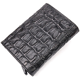Визитница из натуральной фактурной кожи под крокодила KARYA 20990 Черный