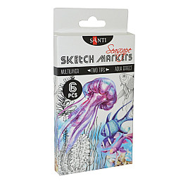 Набор маркеров SANTI sketch Seascape 6 шт/уп. (390567)