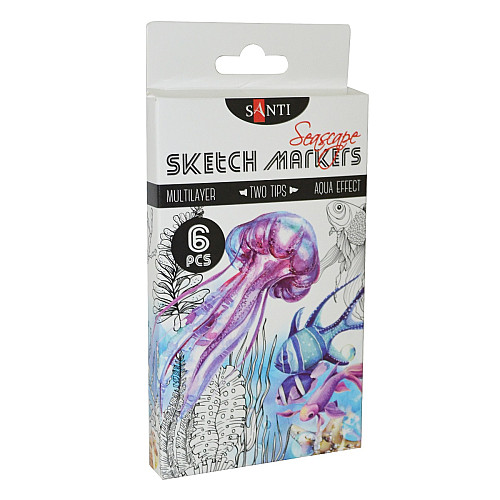 Набор маркеров SANTI sketch Seascape 6 шт/уп. (390567)
