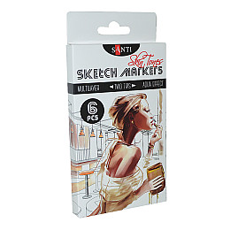 Набор маркеров SANTI sketch Skin Tones 6 шт/уп. (390568)