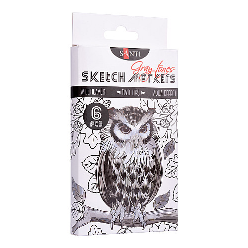 Набір маркерів SANTI sketch Gray tones 6 шт./уп. (390544)