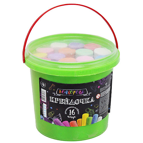 Мел цветной Мелок ведро 16 штук Dankotoys (КRD-01-01U)