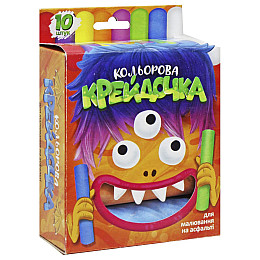 Мел цветной Мелок большой 10 цветов Dankotoys (КRD-02-01U)