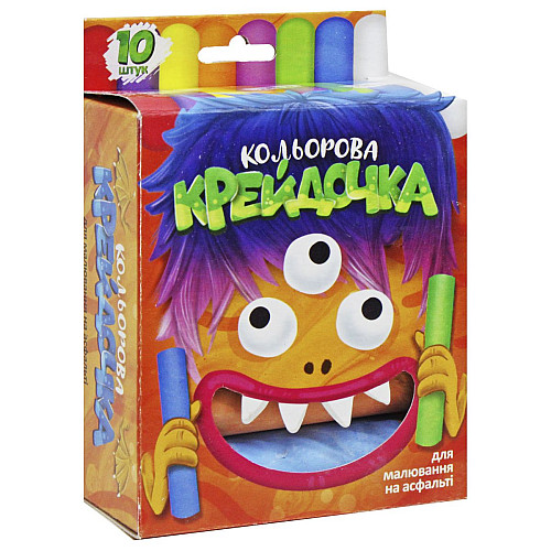 Мел кольоровий Мелок великий 10 кольорів Dankotoys (КRD-02-01U)