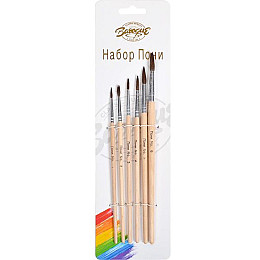 Набор кисточек круглых 6 шт "Пони" Barogue 762/24-6