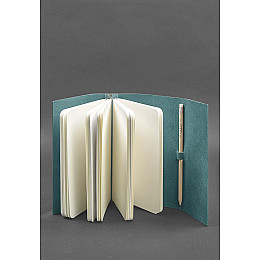 Женский кожаный блокнот (Софт-бук) 1.0 Бирюзовый BlankNote