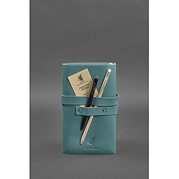 Женский кожаный блокнот (Софт-бук) 1.0 Бирюзовый BlankNote