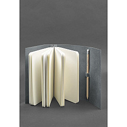 Женский кожаный блокнот (Софт-бук) 1.0 Серый с розовым BlankNote