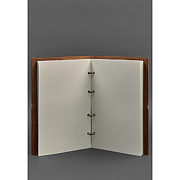 Кожаный блокнот А4 на кольцах (софт-бук) 9.0 в мягкой светло-коричневой обложке BlankNote