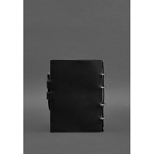 Кожаний блокнот з датованим блоком (Софт-бук) 9.1 чорний BlankNote