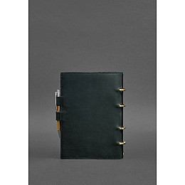 Кожаный блокнот с датированным блоком (Софт-бук) 9.1 зеленый Crazy Horse BlankNote