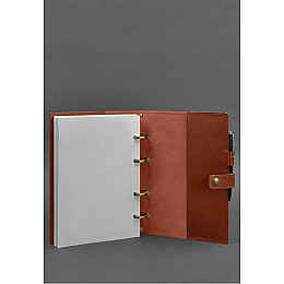 Кожаный блокнот с датированным блоком (Софт-бук) 9.1 светло-коричневый BlankNote