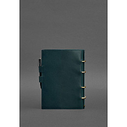 Кожаный блокнот с датированным блоком (Софт-бук) 9.1 зеленый BlankNote