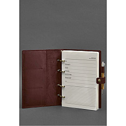 Кожаный блокнот с датированным блоком (Софт-бук) 9.1 бордовый Crazy Horse BlankNote