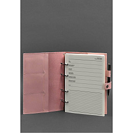 Кожаный блокнот с датированным блоком (Софт-бук) 9.1 розовый BlankNote