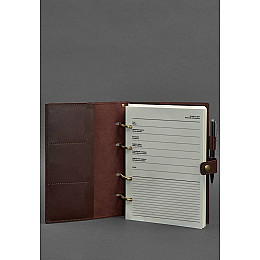 Кожаный блокнот с датированным блоком (Софт-бук) 9.1 бордовый BlankNote